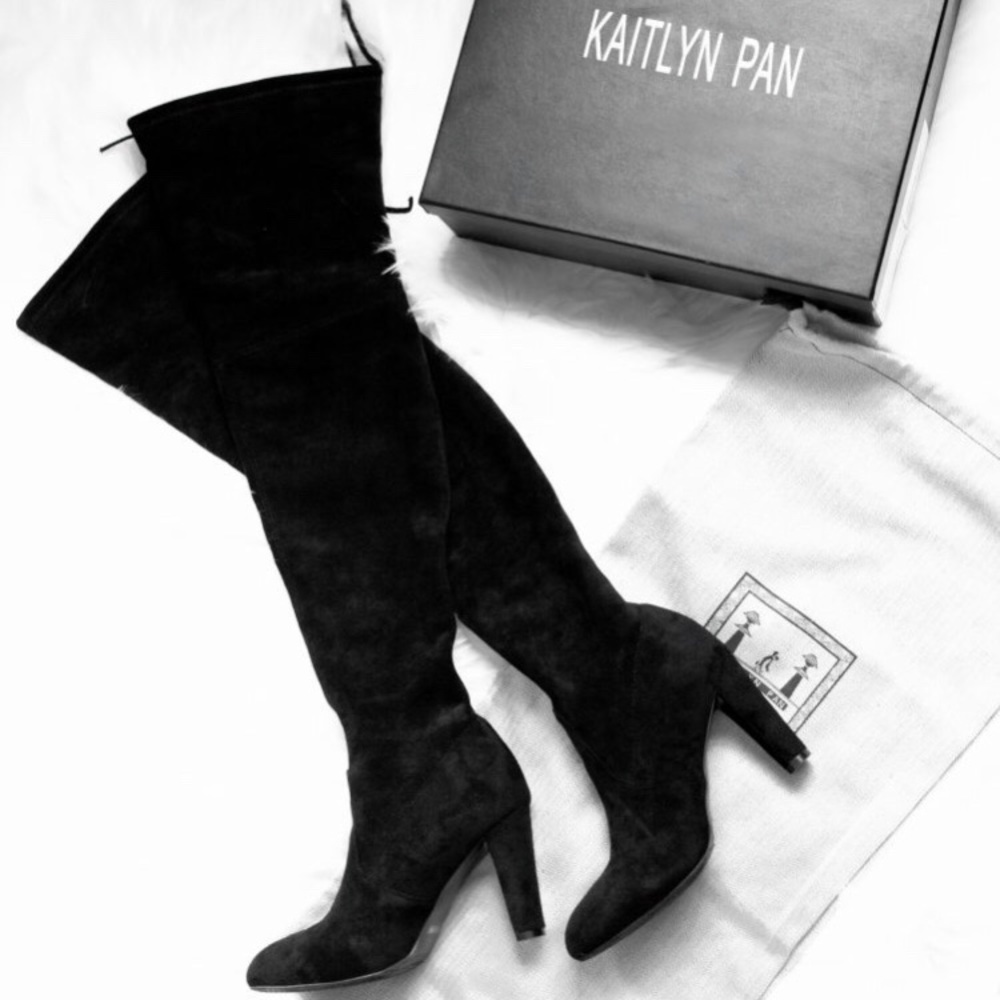 Kaitlyn Pan Highland boots black suede 8.5 READ 🚨